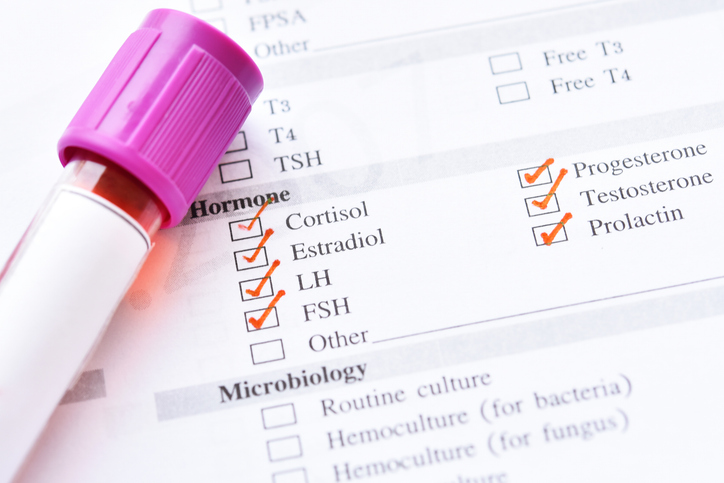 image of a sheet displaying hormone blood test markers