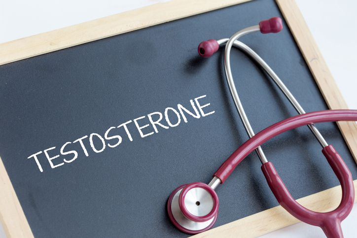 testosterone written on a chawkboard